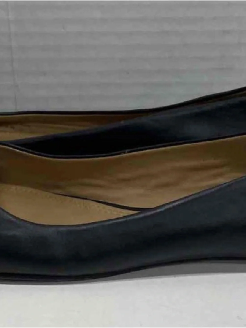 Tory Burch Black Leather Logo Ballet Flats